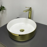 Умивальник (раковина) VBI PRATO GOLD WHITE накладний