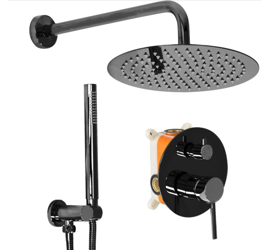 Душевая система REA LUNGO BLACK GLOSSY + BOX скрытого монтажа *