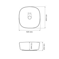 Умивальник (раковина) VBI BERGAMO S MARMO GLOSSY накладний
