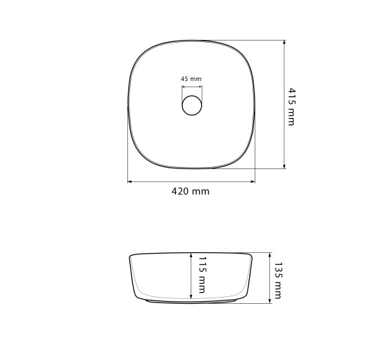 Умывальник (раковина) VBI BERGAMO S MARMO GLOSSY накладной