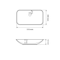 Умывальник (раковина) VBI PAVIA WHITE накладной