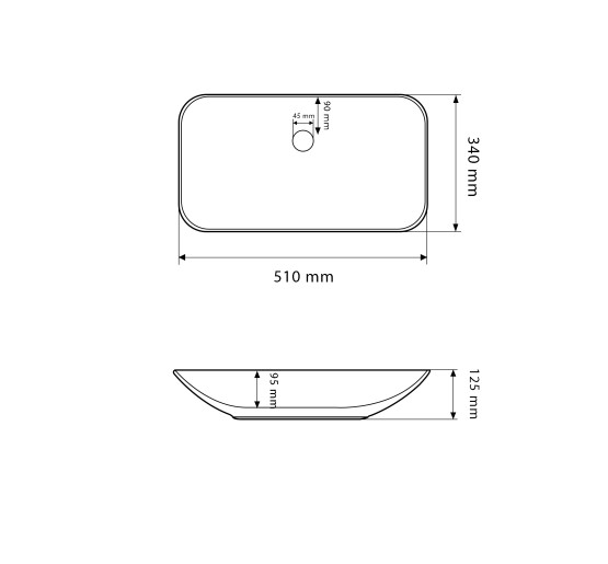 Умывальник (раковина) VBI PAVIA WHITE накладной