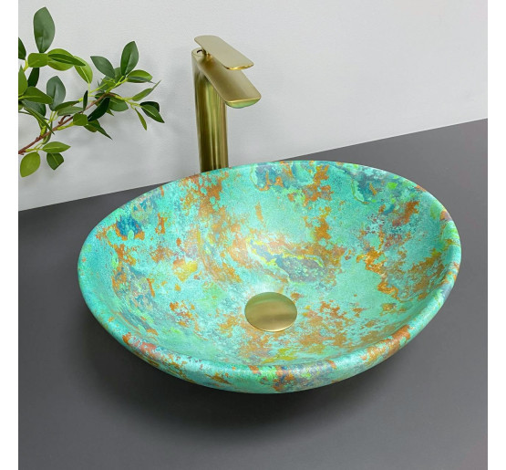 Умывальник (раковина) VBI PARMA MARBLE GREEN MATT накладной