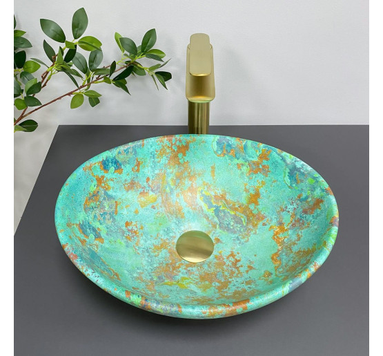 Умывальник (раковина) VBI PARMA MARBLE GREEN MATT накладной