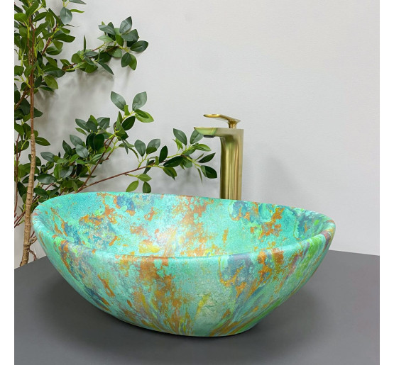 Умывальник (раковина) VBI PARMA MARBLE GREEN MATT накладной