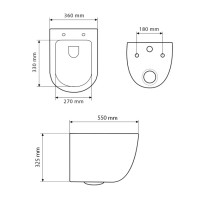 Підвісний унітаз VBI VULCANO M WHITE підвісний унітаз