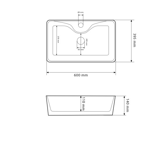 Умывальник (раковина) VBI FORLI XL WHITE накладной
