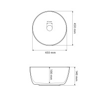 Умивальник (раковина) VBI BARI GREY STONE MATT накладний