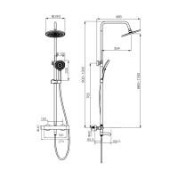Душовий гарнітур VBI MILANO CHROME з термостатом і виливом