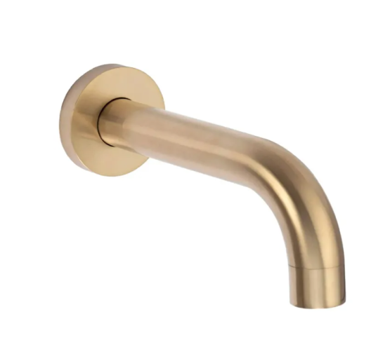 Душова система REA LUNGO BRUSHED GOLD з виливом + BOX прихованого монтажу