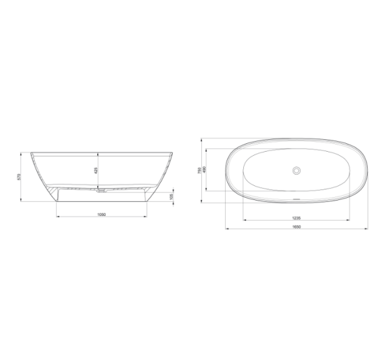 Ванна отдельностоящая литой камень Roca Ariane 165x75 (A248470000) 