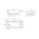 Прямоугольная акриловая ванна Roca BeCool с ручками и подголовником 170x80 (A248016001)