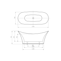 Ванна акриловая отдельностоящая Roca Harmony с сифоном klick 170x70 (A24T443000)