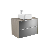 Тумба під умивальник Roca Inspira 80 дуб/темне скло (A851080403)