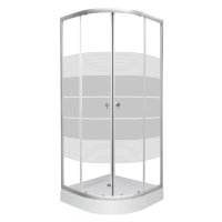 Комплект душова кабіна RJ TULIP 100x100 з низьким піддоном, колір скла сатин "Linia" (100RZ081Linia) 