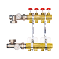 Колекторна група (витратоміри / термовентиль / конектор) на 4 виходи Karro