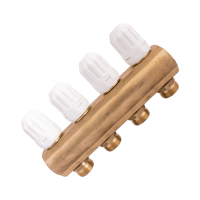 Колектор латунний з термовентилем Karro 1” на 4 виходи