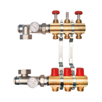 Колекторна група (витратоміри / вентиль / конектор) на 3 виходи Karro