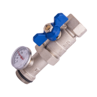 Кран колектора з термометром прямий Karro 1”