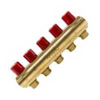 Колектор латунний з вентилями Karro 1” на 5 виходів