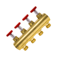 Колектор латунний з витратомірами Karro 1” на 4 виходи