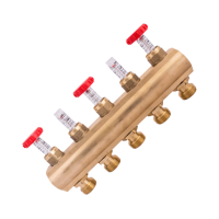 Колектор латунний з витратомірами Karro 1” на 5 виходів