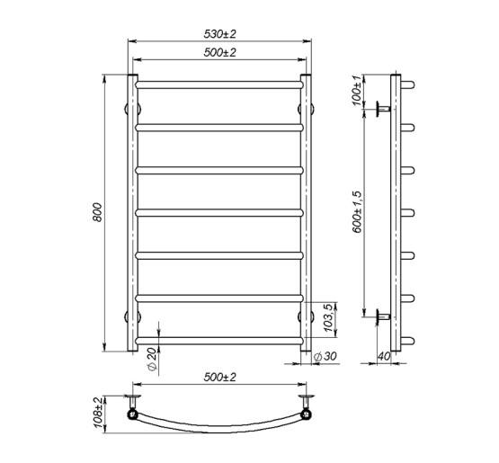 Рушникосушка Onlyheat Oria 500/800/7