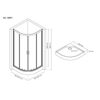 Душова кабіна Britc Lira 80x80 см з піддоном (скло 5 мм)