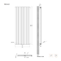Радіатор дизайнерський Ideale Vittoria 11 9/1600/612 антрацит