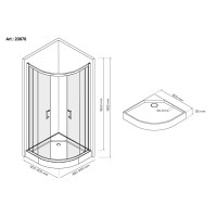 Душова кабіна Britc Lira 90x90 см з піддоном (скло 4 мм)