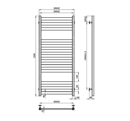 Рушникосушка Onlyheat Solis 500/1200/13
