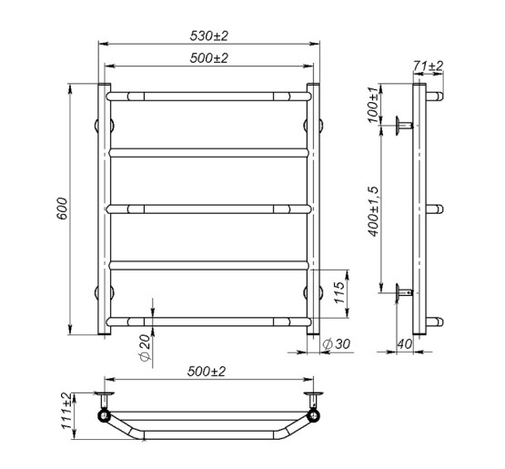 Рушникосушка Onlyheat Ignis 500/600/5