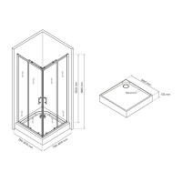 Душова кабіна Britc Orion 80x80 см з піддоном (скло 4 мм)