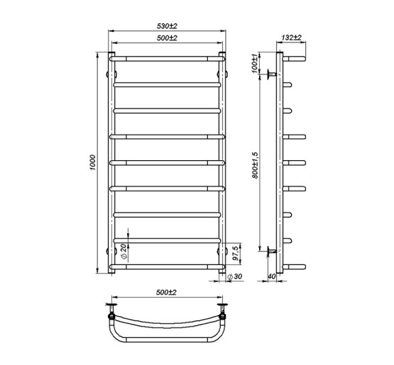 Рушникосушка Onlyheat Thera 500/1000/9