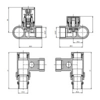 Комплект дизайн кранів під ТЕН Ideale 1/2”x1/2” білий