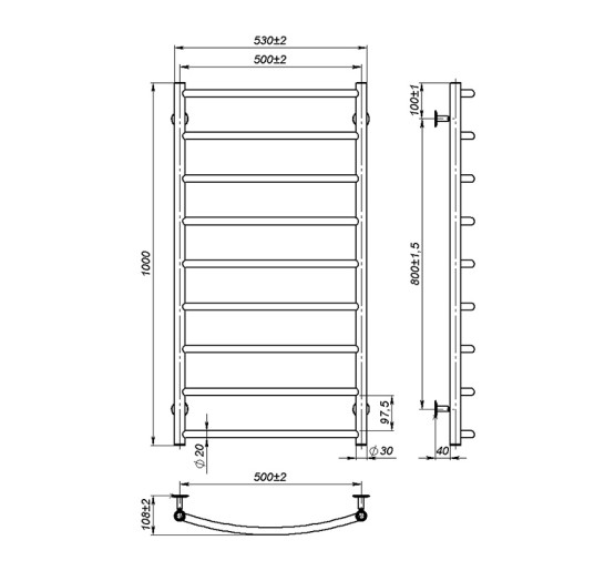 Рушникосушка Onlyheat Oria 500/1000/9