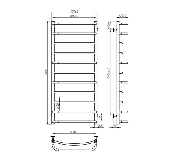 Рушникосушка Onlyheat Thera 500/1200/11