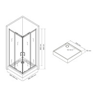 Душова кабіна Britc Orion 90x90 см з піддоном (скло 4 мм)