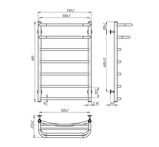 Рушникосушка Onlyheat Elios 500/800/7