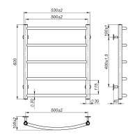 Рушникосушка Onlyheat Oria 500/600/5