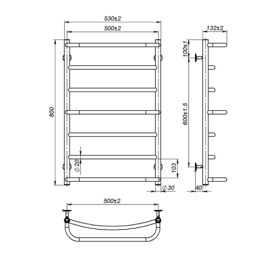 Рушникосушка Onlyheat Thera 500/800/7