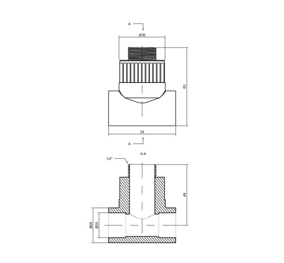 Тройник PPR Thermo Alliance 20х1/2"х20 НР