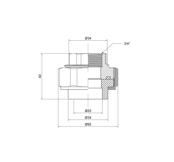 Сгон "Американка" PPR Thermo Alliance 25х3/4" ВР