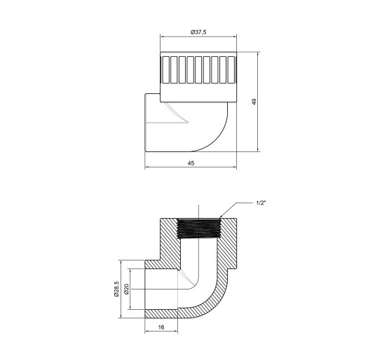 Уголок PPR Thermo Alliance 20х1/2" ВР