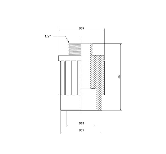 Муфта PPR Thermo Alliance 25х1/2" НР