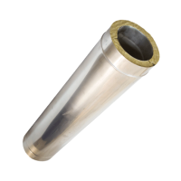 Труба утеплена з нержавіючої сталі жаростійка, H=0.6/0.5, 1м, Ø180