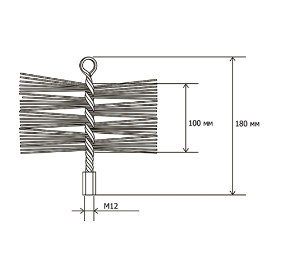 Щітка пластикова для чищення димоходу Savent 120 mm