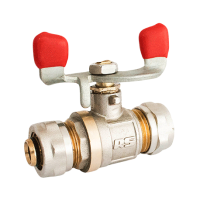 Кран до металопластикової труби нікельований RS Wing 16х16