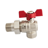 Кран кульовий з американкою кутовий Karro Standart+ 3/4”