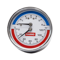 Термоманометр фронтальний Karro 6 бар 1/2”х1/4” ∅63